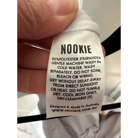 NWT Nookie Neptune White Off Shoulder Gown Dress Large Bridal Prom Formal - Picture 9 of 11